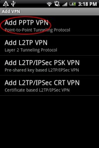 PPTP VPN on Android