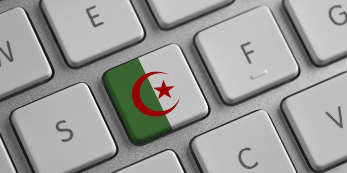 Algeria flag on a laptop